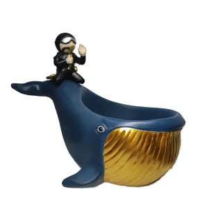 18cm Diver Dolphin Whale Resin Key Candy Storage Box for Hall Table Decorations 18cm Diver Dolphin Whale Resin Key Candy Storage Box for Hall Table Decorations