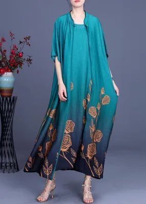 2021 Summer Women Silk Wrinkle Print Cardigan   Irregular Vest Skirt Two Piece Set 2021 Summer Women Silk Wrinkle Print Cardigan   Irregular Vest Skirt Two Piece Set