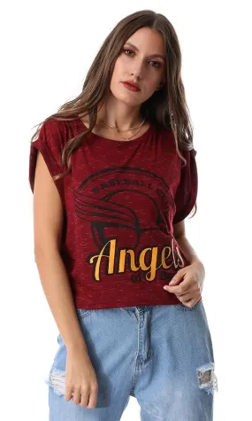 53662 Baseball Club Maroon Cropped Tee 53662 Baseball Club Maroon Cropped Tee