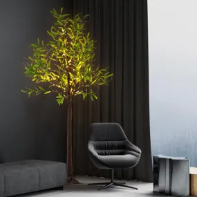 6ft Pre-Lit Faux Olive Tree - Artificial Lighted Branch, Warm White LED for Holiday Party Decor 6ft Pre-Lit Faux Olive Tree - Artificial Lighted Branch, Warm White LED for Holiday Party Decor