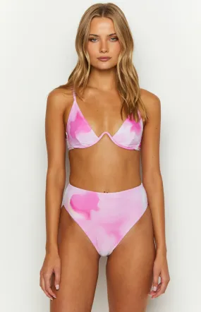 9.0 Swim Majorca Pink Print High Waisted Bikini Bottom 9.0 Swim Majorca Pink Print High Waisted Bikini Bottom
