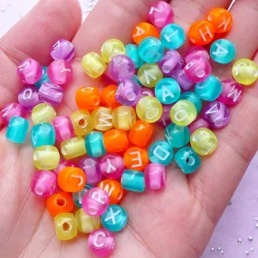 Acrylic Alphabet Beads | Letter Bead | Name Jewelry Making (You Pick Letters or We Pick By Random / 7mm / Translucent Colorful Mix) Acrylic Alphabet Beads | Letter Bead | Name Jewelry Making (You Pick Letters or We Pick By Random / 7mm / Translucent Colorful Mix)