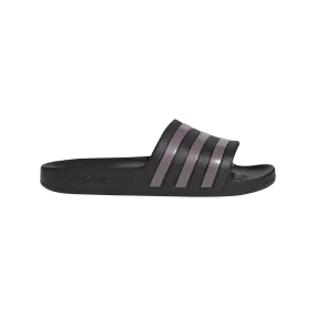 adidas Adilette Aqua Sliders - Womens - Black/Mat Purple Metallic/Black adidas Adilette Aqua Sliders - Womens - Black/Mat Purple Metallic/Black