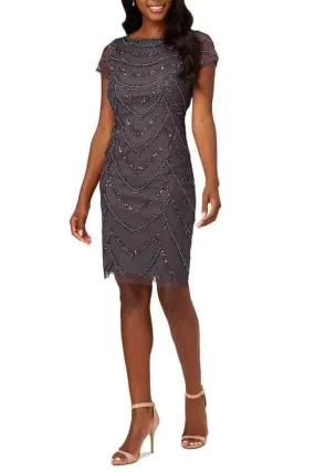 Adrianna Papell AP1E210784 - Bateau Neck Beaded Formal Dress Adrianna Papell AP1E210784 - Bateau Neck Beaded Formal Dress