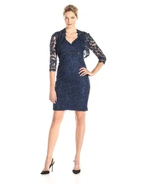 Adrianna Papell - Embellished V-Neck Sheath Dress 15253710 Adrianna Papell - Embellished V-Neck Sheath Dress 15253710