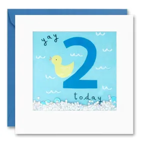Age  2 Duckling Shakies Birthday Card Age  2 Duckling Shakies Birthday Card