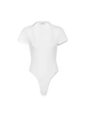 ALAIA White Cotton Canale Body Top for Women - SS24 Collection ALAIA White Cotton Canale Body Top for Women - SS24 Collection