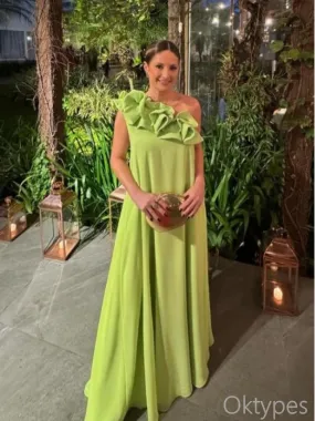 Alluring Green One Shoulder Flower Sheath Floor-Length Women Prom Dresses PDS1253 Alluring Green One Shoulder Flower Sheath Floor-Length Women Prom Dresses PDS1253