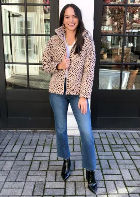 Alpine Spotted Quilted Puffer Jacket - Taupe Alpine Spotted Quilted Puffer Jacket - Taupe