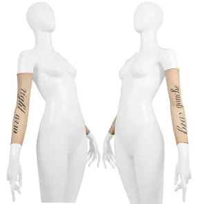 ANN DEMEULEMEESTER GAUNTLET & STOCKINGS WITH TEXT 1998 ANN DEMEULEMEESTER GAUNTLET & STOCKINGS WITH TEXT 1998