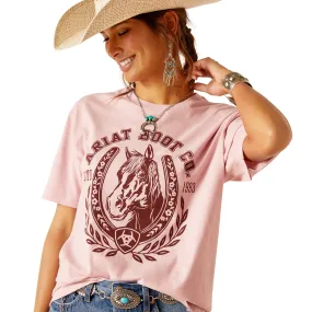 Ariat Women's Horse U T-Shirt Dusty Pink Ariat Women's Horse U T-Shirt Dusty Pink