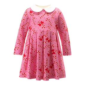 Baby Girl Candy Cane Jersey Dress Baby Girl Candy Cane Jersey Dress