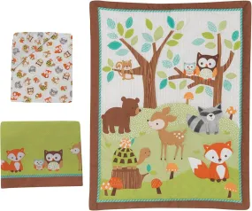 Bedtime Originals Friendly Forest Woodland, 3 Piece Bedding Set, Green/Brown Bedtime Originals Friendly Forest Woodland, 3 Piece Bedding Set, Green/Brown
