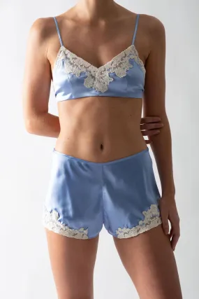 Bella Scalloped Lace Silk Bralette - Periwinkle Bella Scalloped Lace Silk Bralette - Periwinkle