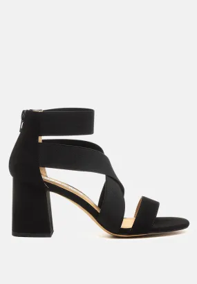 Benicia Elastic Strappy Block Heel Sandals Benicia Elastic Strappy Block Heel Sandals