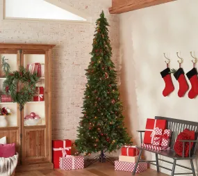 Bethlehem Lights 9' Slim Green Downswept Decorator Tree Multi, Bethlehem Lights 9' Slim Green Downswept Decorator Tree Multi,