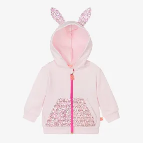 Billieblush Baby Girls Pink Cotton Bunny Zip-Up Cardigan Billieblush Baby Girls Pink Cotton Bunny Zip-Up Cardigan