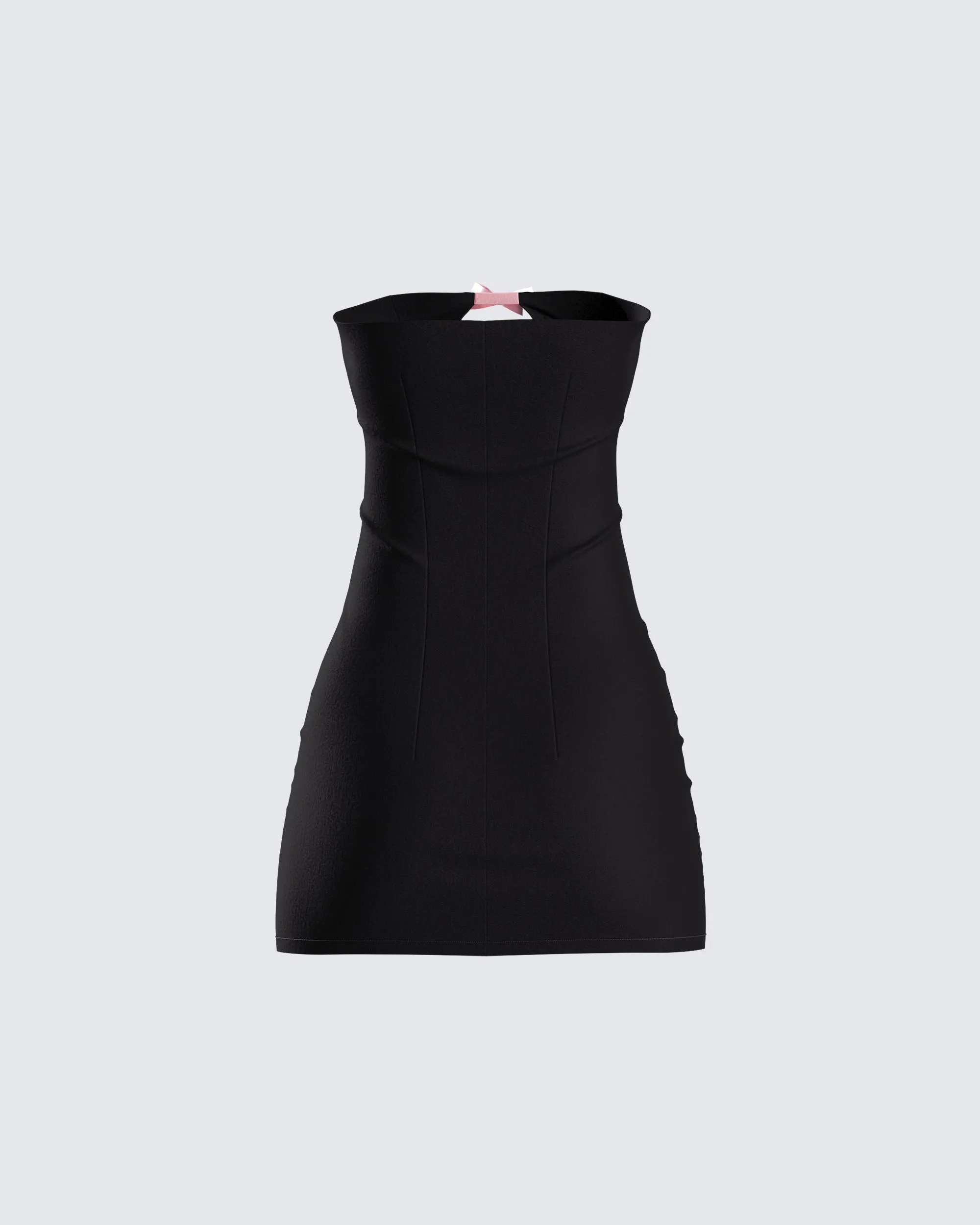 Bodhi Black Satin Bow Mini Dress