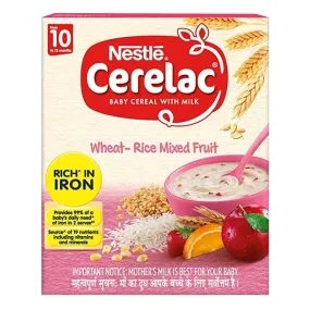 Cerelac Baby Cereal - Wheat Rice Mixed Fruit - From 10 to 24 Months 300 g Cerelac Baby Cereal - Wheat Rice Mixed Fruit - From 10 to 24 Months 300 g