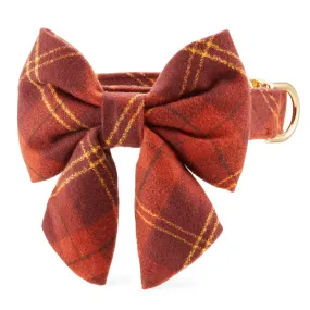 Cider Plaid Flannel Lady Bow Collar Cider Plaid Flannel Lady Bow Collar