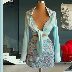 Crystal Sheath: 2-Piece Sexy Party Dresses Crystal Sheath: 2-Piece Sexy Party Dresses