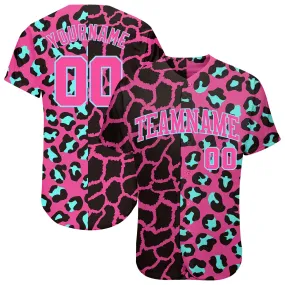 Custom 3D Pattern Design Leopard Authentic Baseball Jersey Custom 3D Pattern Design Leopard Authentic Baseball Jersey