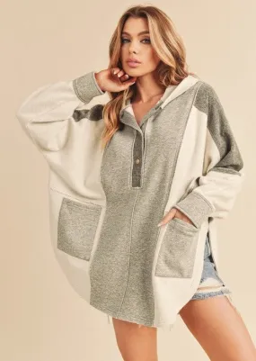 Dove Oversized Mixed Media Pullovers - 2 Colors! Dove Oversized Mixed Media Pullovers - 2 Colors!
