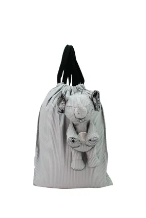 ELEPH FOLDABLE PLEAT LUREX - BACKPACK : Grey/ Silver ELEPH FOLDABLE PLEAT LUREX - BACKPACK : Grey/ Silver