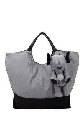 ELEPH FOLDABLE PLEAT - TOTE L :  Grey ELEPH FOLDABLE PLEAT - TOTE L :  Grey
