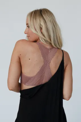 Evermore Seamless Lace Racerback Bralette - Mauve Evermore Seamless Lace Racerback Bralette - Mauve