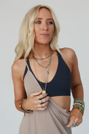 Evermore Seamless Lace Racerback Bralette - Navy Evermore Seamless Lace Racerback Bralette - Navy