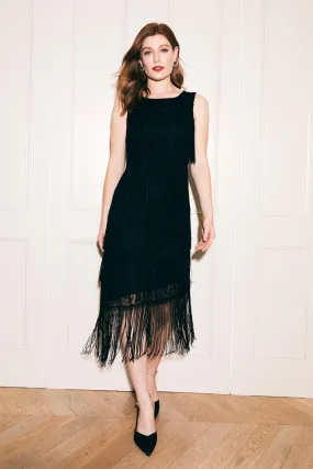 Fringed Sleeveless Column Dress Fringed Sleeveless Column Dress