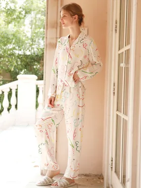 Graffiti Print Cotton Pajama Set Graffiti Print Cotton Pajama Set