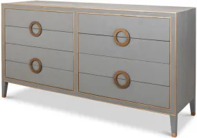 Grey Leather & Gold Glam Chest Grey Leather & Gold Glam Chest