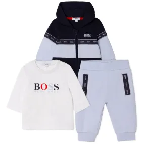 Hugo Boss Baby Boys  T-Shirt Trousers Cardigan Set J98330 Hugo Boss Baby Boys  T-Shirt Trousers Cardigan Set J98330