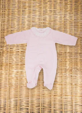 Jersey Sleepsuit Rouche Collar Jersey Sleepsuit Rouche Collar