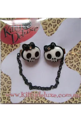 Kitty Deluxe Cardigan Clips in Bow Skull Design Kitty Deluxe Cardigan Clips in Bow Skull Design