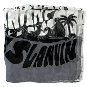 Lanvin Scarf Black Logo Beach Design - Chiffon Silk Shawl FINAL SALE Lanvin Scarf Black Logo Beach Design - Chiffon Silk Shawl FINAL SALE