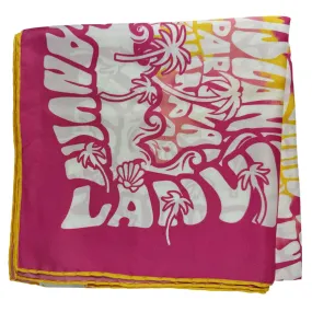 Lanvin Scarf Pink Logo Beach Design - Twill Silk Square Foulard SALE Lanvin Scarf Pink Logo Beach Design - Twill Silk Square Foulard SALE