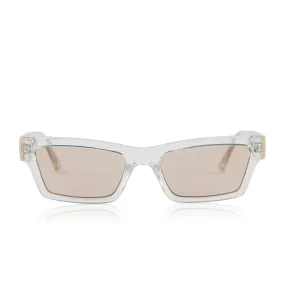 laurel translucent clear rose pink w/gold flash sunglasses laurel translucent clear rose pink w/gold flash sunglasses