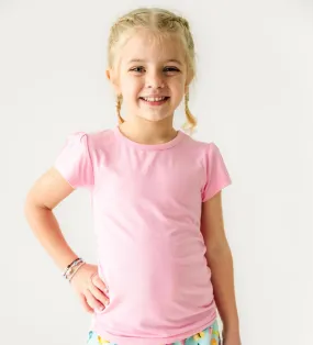 Little Girls Cap Sleeve Tee - PINK LEMONADE Little Girls Cap Sleeve Tee - PINK LEMONADE