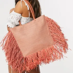 Luxury Unique Bohemian tassel Raffia Large Capacity Straw Tote Luxury Unique Bohemian tassel Raffia Large Capacity Straw Tote
