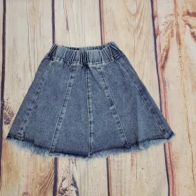 M.L.KIDS SHAGGY HEM DENIM SKIRT M.L.KIDS SHAGGY HEM DENIM SKIRT