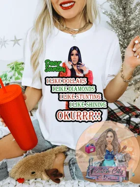 Okurrr! Cardi Xmas White Tee Okurrr! Cardi Xmas White Tee
