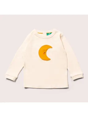 Organic Over the Moon Chest Applique Long Sleeve T-Shirt Organic Over the Moon Chest Applique Long Sleeve T-Shirt