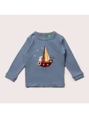 Organic Stormy Seas Chest Applique Long Sleeve T-Shirt Organic Stormy Seas Chest Applique Long Sleeve T-Shirt