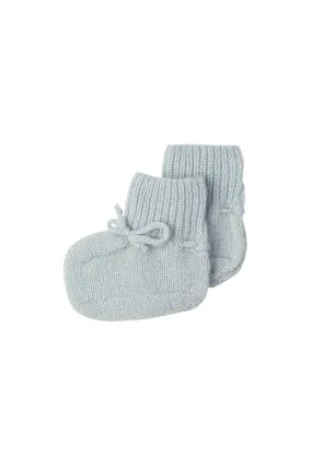 Powder Blue Hand Knitted Cashmere Baby Booties Powder Blue Hand Knitted Cashmere Baby Booties