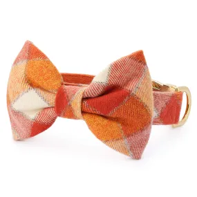 Pumpkin Spice Plaid Flannel Bow Tie Collar Pumpkin Spice Plaid Flannel Bow Tie Collar