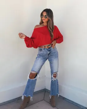 Red Boatneck Cashmere Sweater Red Boatneck Cashmere Sweater