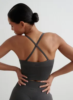 Shadow Grey Shape Seamless Cross Back Bralette Shadow Grey Shape Seamless Cross Back Bralette